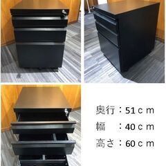 ！！無料！！昇降機能付き机・オフィスチェア・キャビネット・他の4点セットの画像