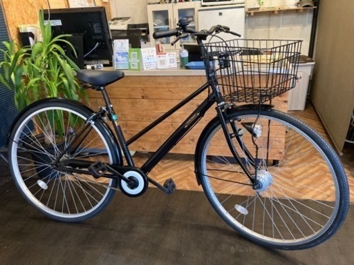 【前後タイヤ・チューブ新品！】LEDオートライト　27インチ自転車　ブラック