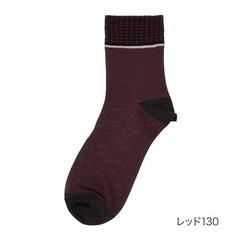 【未使用級 / 福助】ラメ素材 クル－丈ソックス 光沢 足もと華やか 2足の画像