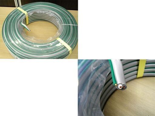 新品 YAZAKI エフアース 電線 アース付VVF 2×2.0+1×1.6m 黒白+緑 100m巻 灰 矢崎 ケーブル 苫小牧西店