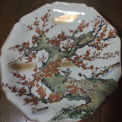 業者さんok　高級飾り皿　九谷陶栄　九谷焼　ガラスケース付き　★10/18迄の取引限定販売の画像