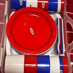 <新品>車中泊・ピクニック・BBQにプラ食器セット6人分