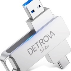 【未使用品】【2023新登場】DETROVA USBメモリ 512GB 2-IN-1 USB3.0・Type-C メモリー 大容量フラッシュメモリの画像