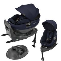 ★新品 COMBI コンビ  ホワイトレーベル THE S ISOFIX エッグショック ZD チャイルドシート 360°回転 アイソフィックス  ネイビー 17596★の画像