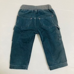 【ミキハウス・綿100%】幅広ウエスト　デニムパンツ　ボトムス　80サイズの画像