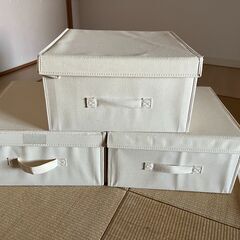 ★無印良品★ポリエステル麻布貼り収納ボックス（幅３7×奥行37×...