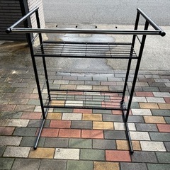 押入れ収納棚、パイプハンガー２つセット
