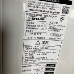 シャープ　空気清浄機　KC-G40-Wの画像