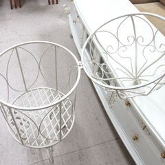 アンティーク調 スタンドガゼボ アイアン ホワイト ガーデン プランター【ユーズドユーズ名古屋天白店】JO0043の画像