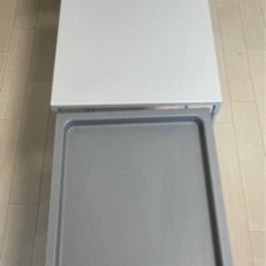 【状態良】IKEA サイドテーブル　ホワイト　グレーの画像