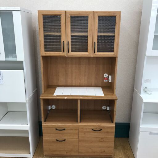 ★ジモティ割あり★  食器棚 ブラウン H179×W89×D43.5 クリーニング済み KJ3265