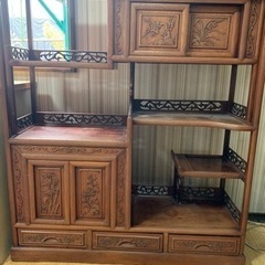 【受付終了】飾り棚　収納家具　昭和レトロ　和家具の画像