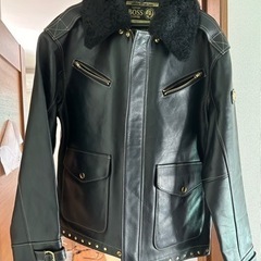 
【超レア入手困難】2005年全国限定100着 黄金ジャン Boss  Lサイズ　本革 日本製の画像