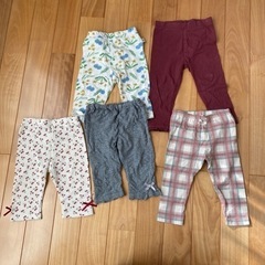 女児80サイズ夏用ズボンレギンス5着