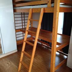 木製ロフトベッド（マット付き）