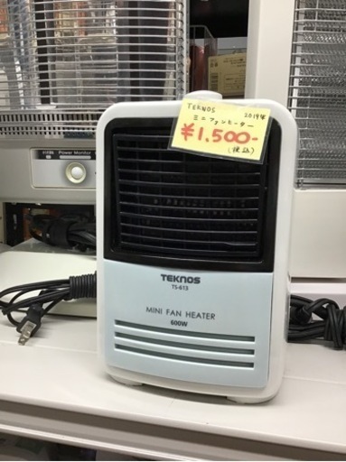 ●販売終了●TEKNOS 2019年製　ミニファンヒーター　中古品