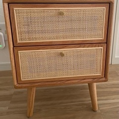 韓国家具　ラタンサイドテーブルの画像