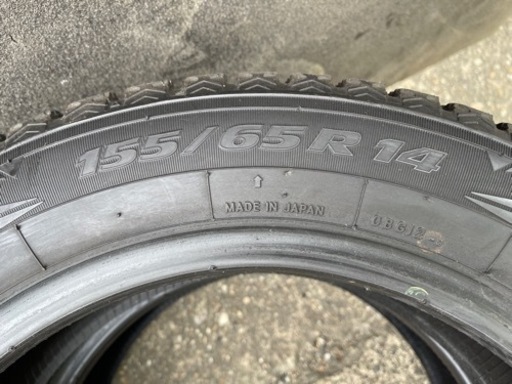 1014-1)工賃込み！155/65R14トーヨースタッドレス中古2本セット！21年製オブザーブGIZ2