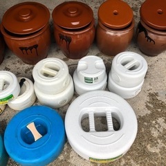 漬物石 壺 ツボ 漬物容器 丸壺 蓋付き 陶器 樽 丸かめ 梅干し 味噌 らっきょう かめの画像