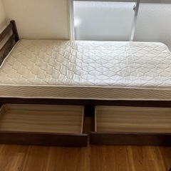 届けます 収納付きシングルベットフレームの画像