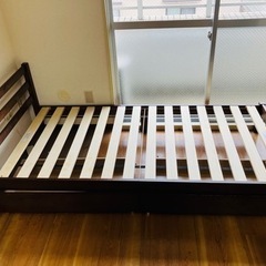 届けます 収納付きシングルベットフレームの画像