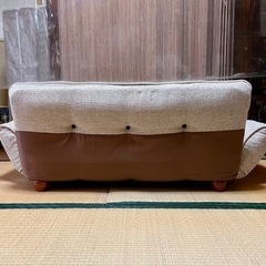【美品】クッション付き：リクライニング機能2人掛けソファの画像