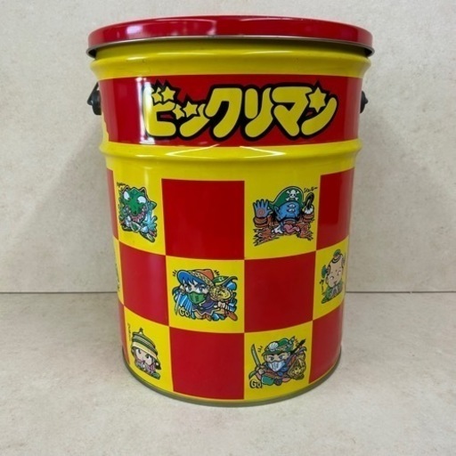 k1014510 希少品 ビックリマン ペール缶 イス レトロ スツール 18L ブリキ 缶ケース 丸缶 レトロ コレクター 年代物 現状品 美品 お菓子