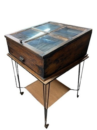 NO.998 《お値下げ中！》アンティーク家具 ショーケース 引き出し キャスター付き