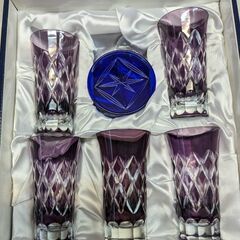 ☆切り子グラスセット　未使用品　700円