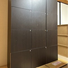 スクエアキャビネット　ダークブラウン