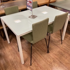 C1*702[ご来店頂ける方限定]ガラスダイニング5点セット