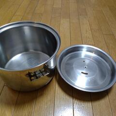 取っ手無し＊Al-stiena ＊中古ステンレス鍋の画像