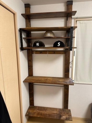 DIY☆ 2×4 ディアウォール☆飾り棚☆棚板壁面収納☆アイアンパーツ付き