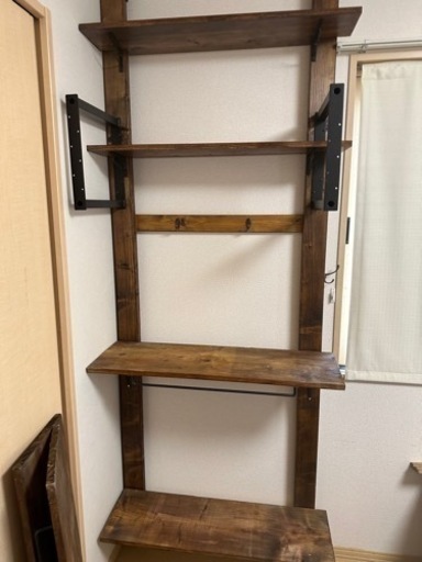 DIY☆ 2×4 ディアウォール☆飾り棚☆棚板壁面収納☆アイアンパーツ付き