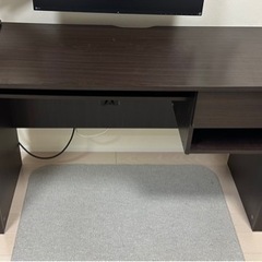 無料　オフィスデスク　ダークブラウン