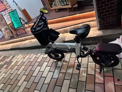 RUNBER 大容量折りたたみ電動自転車　後部座席とステップ付き「防犯登録済」