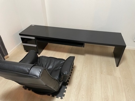 パソコンデスク　ロータイプ　鏡面　幅180cm