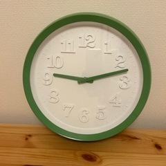 壁掛け時計　電池付き　緑の画像
