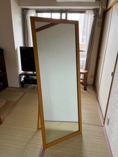 【値下げ中】無印メープル材大型姿見 600mm x 1540mm