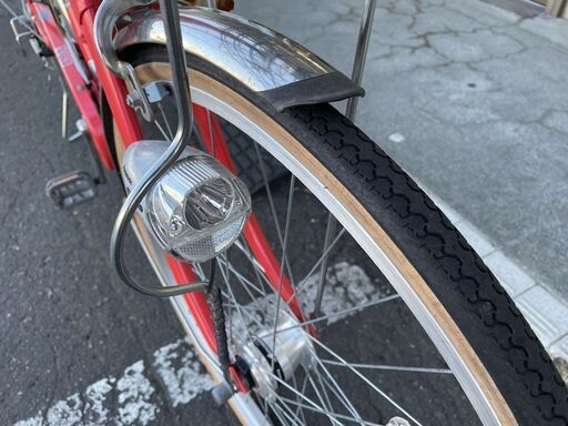 26インチ 6段変速 自転車 ライト 鍵付き 赤 レッド ママチャリ 札幌市