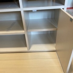 【受付終了】アイリスオーヤマ キッチンカウンター 収納　ホワイト 幅90cm  開閉自在のバタフライテーブルの画像