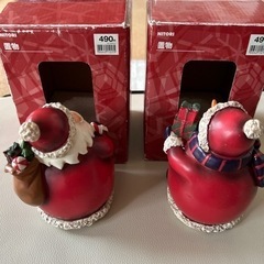 クリスマス　置物　ガーデニング　サンタ　スノーマンセットの画像