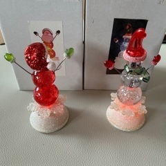 クリスマス　飾り　置物　サンタ　スノーマンセットの画像