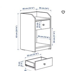 【新品】IKEA ベッドサイドテーブル　Hauga  ホワイト　要組立の画像