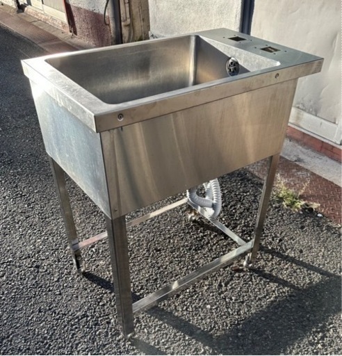 業務用 1槽シンク 特注品 幅450×奥750×高さ845(mm) 流し台 一層 一槽 キッチン 手洗い場 厨房機器 1層シンク 大阪