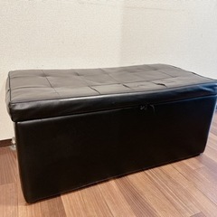 収納ベンチ　収納スツール　ブラック　黒