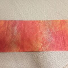 【値下】名古屋帯　六通柄　オレンジ　360cmの画像