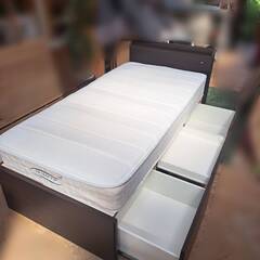 【福岡市近郊限定】ニトリ　収納付きシングルベッド　ニトリ　Nスリープマットレスセット【配送料込み】