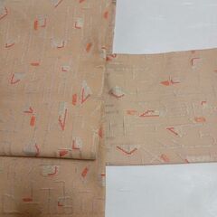 【値下】名古屋帯　全通柄　ベージュ　340cmの画像