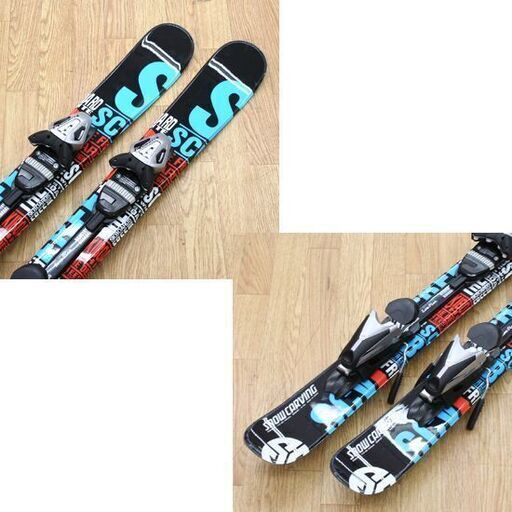 99cm ショートスキー2点セット スノーカービング 調整ビンディング付き